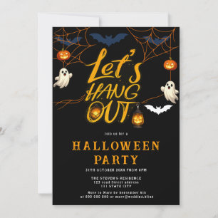 Convite de Festa de Halloween de Aranha Laranja 