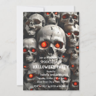 Convite de Festa de Halloween de Caveira Horror Gó