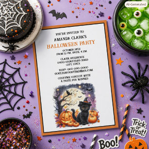 Convite de Festa de Halloween de Fantasia de Crian