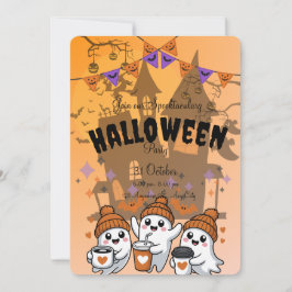 Convite de Festa de Halloween de Fantasma Fofo