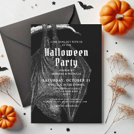 Convite de festa de Halloween de morcegos góticos
