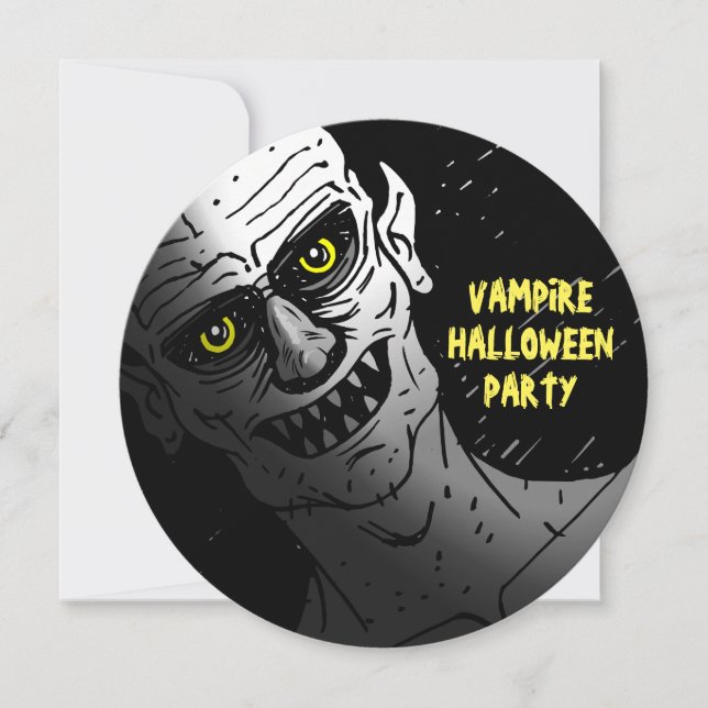Convite de Festa de Halloween de Vampiro (Frente)