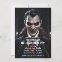 Convite de Festa de Halloween de Vampiro Gótico Dr