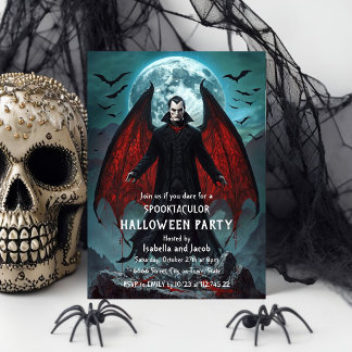 Convite de Festa de Halloween de Vampiro Gótico Mo