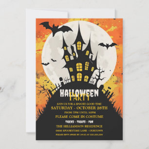 Convite de Festa de Halloween do Castelo Assombrad