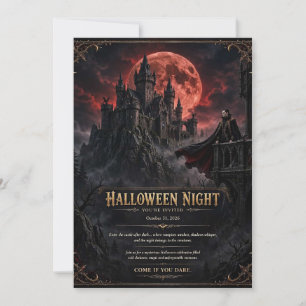 Convite de festa de Halloween do Castelo Gótico Lu