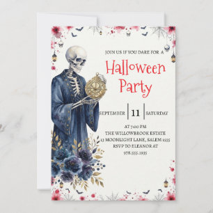 Convite de festa de Halloween do homem esqueleto g