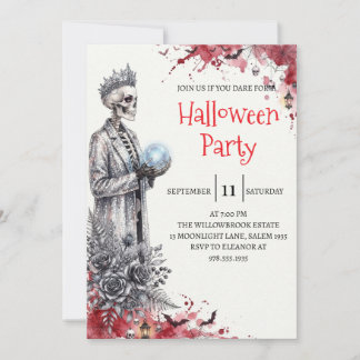 Convite de festa de Halloween do homem esqueleto g