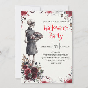 Convite de festa de Halloween do homem esqueleto g