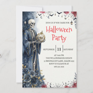 Convite de festa de Halloween do homem esqueleto g