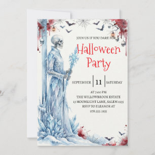 Convite de festa de Halloween do homem esqueleto g