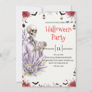 Convite de festa de Halloween do homem esqueleto g