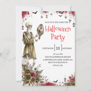 Convite de festa de Halloween do homem esqueleto g