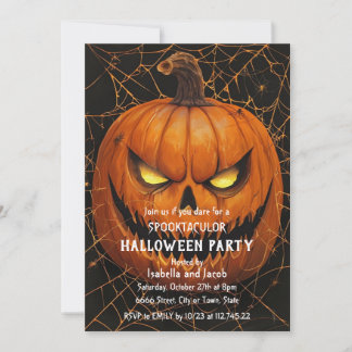 Convite de Festa de Halloween do Jack O Lantern As