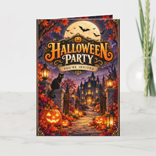 Convite de festa de Halloween elegante Casa asso