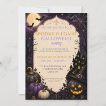 Convite de Festa de Halloween Elegante e Assustado