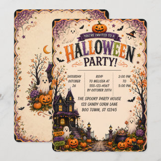 🎃👻 Convite de Festa de Halloween em Casa Assombr