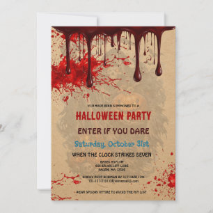 Convite de festa de Halloween em papel vintage san