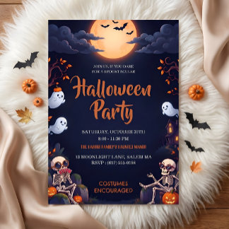 Convite de Festa de Halloween Fantasma Fofo