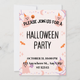 Convite de Festa de Halloween Fofo