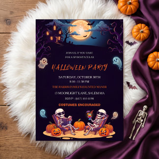 Convite de festa de Halloween fofo