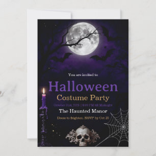 Convite de Festa de Halloween Gótico Elegância S