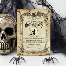 Convite de Festa de Halloween Gótico Vintage | Mor