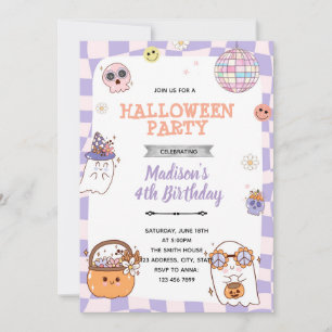 convite de festa de halloween groovy