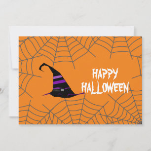 Convite de Festa de Halloween Laranja & Preto