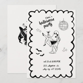 Convite de Festa de Halloween Minimalista com Fant