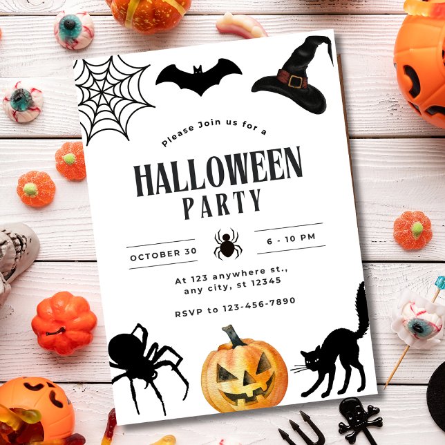 Convite de Festa de Halloween, Noite Assustadora p (Criador carregado)