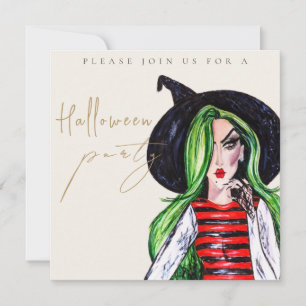 Convite de Festa de Halloween para Adultos Bruxa d