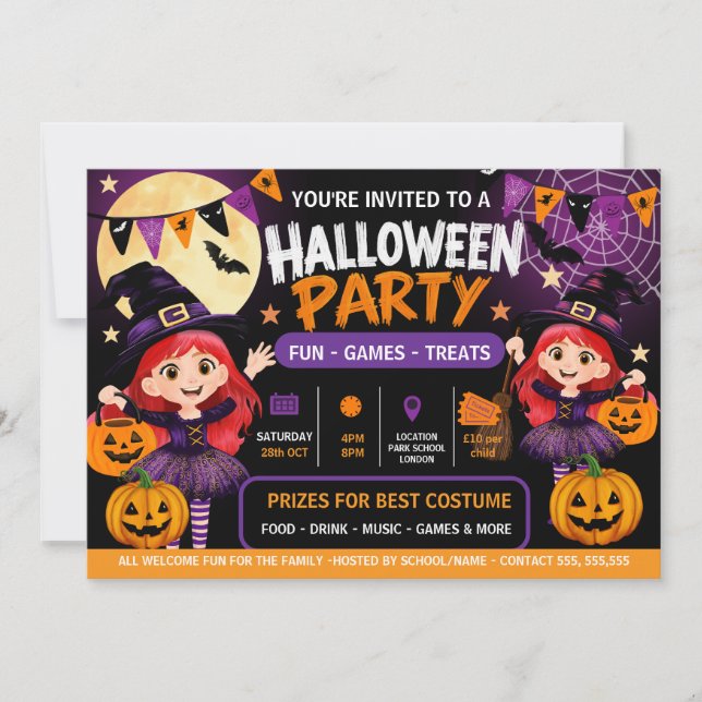 Convite de Festa de Halloween para Crianças | Assu (Frente)