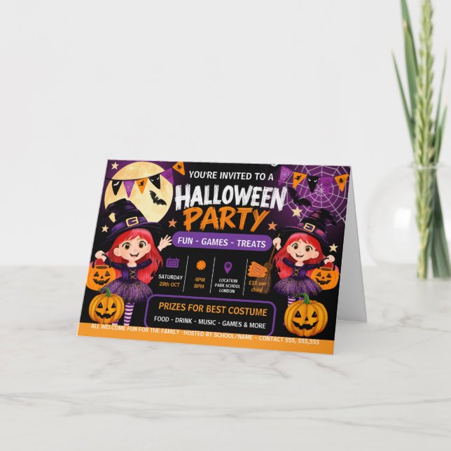 Convite de Festa de Halloween para Crianças | Assu (Frente)