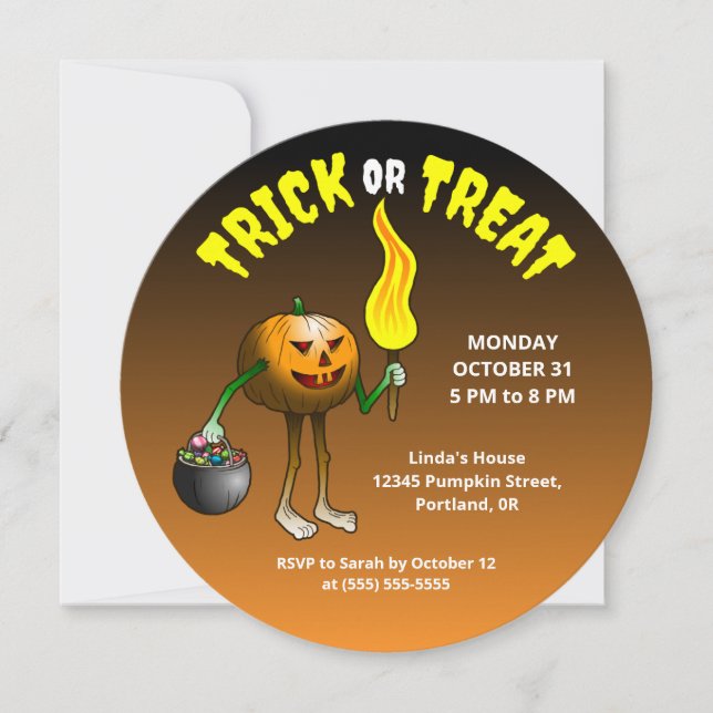 Convite de Festa de Halloween para Crianças para D (Frente)