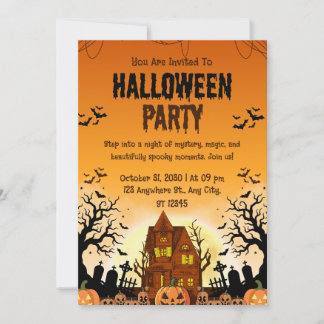 Convite de Festa de Halloween para Desenho de Abób