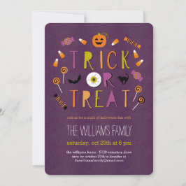 Convite de Festa de Halloween para Doce ou Travess