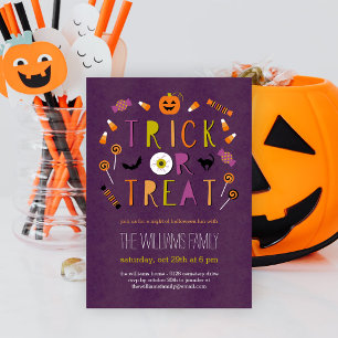 Convite de Festa de Halloween para Doce ou Travess