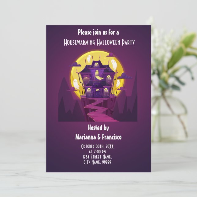 Convite de festa de Halloween para inauguração da  (Em pé/Frente)