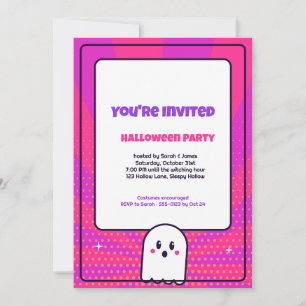 Convite de Festa de Halloween Pop Art Ghost