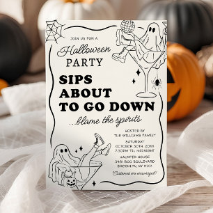 Convite de Festa de Halloween Sips About to Go Dow