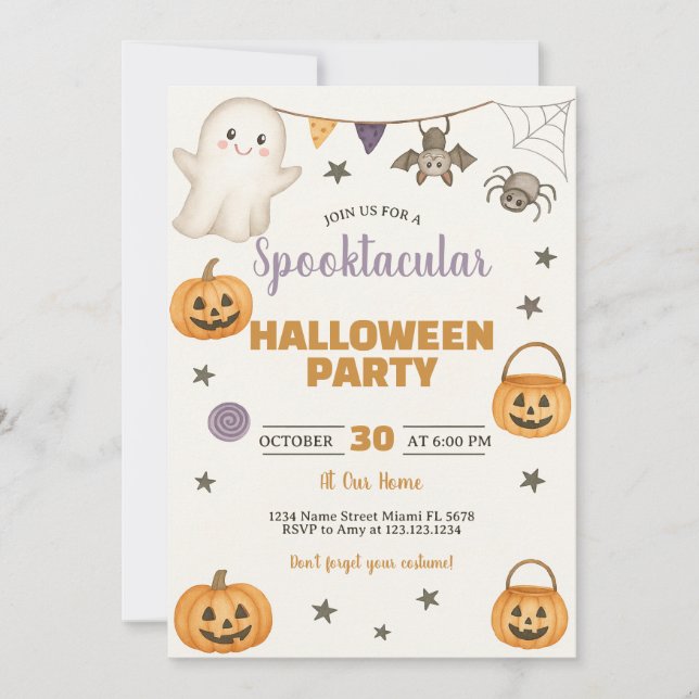 Convite de Festa de Halloween Spooktacular (Frente)