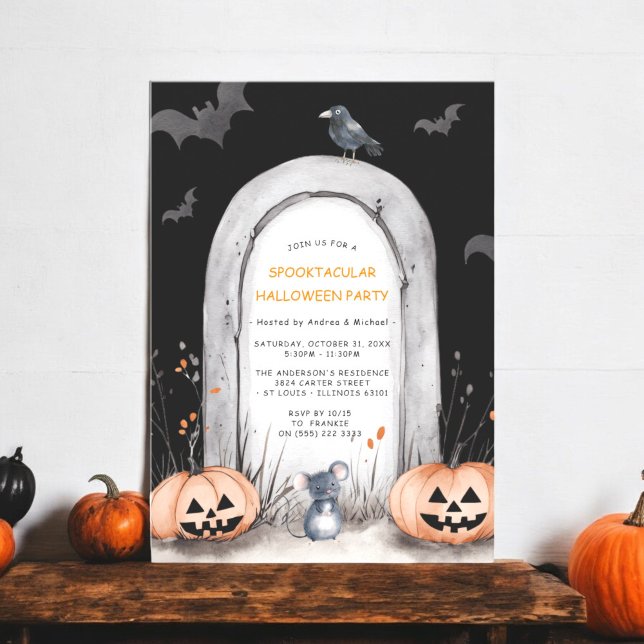 Convite de Festa de Halloween Spooktacular (spooktacular halloween party invitation , fully editable , ideal for a family party)