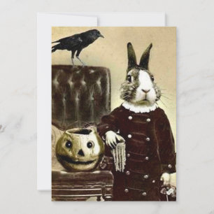 Convite de festa de Halloween surrealista vintage