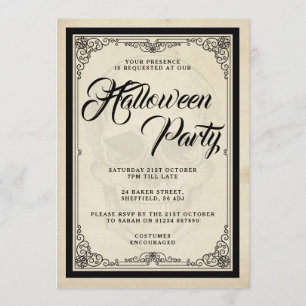 Convite de festa de Halloween - Tema Gótico