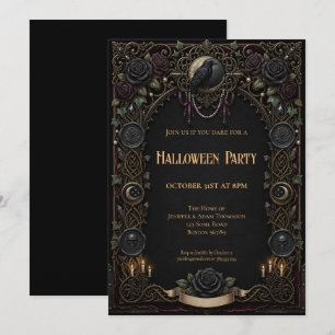convite de festa de Halloween vintage