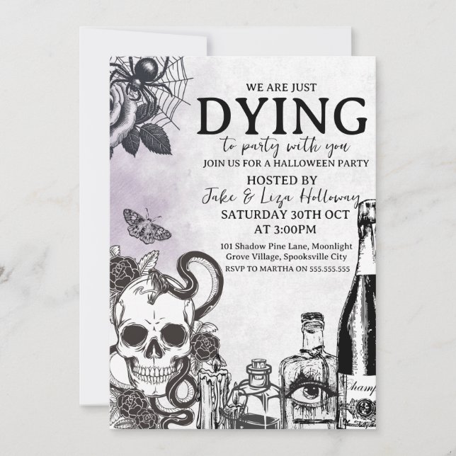 Convite de Festa de Halloween Vintage (Frente)