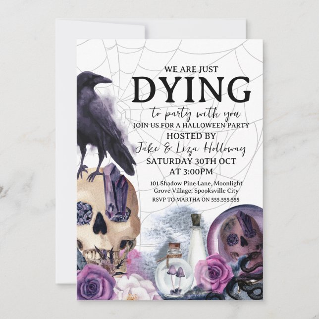 Convite de Festa de Halloween Vintage (Frente)