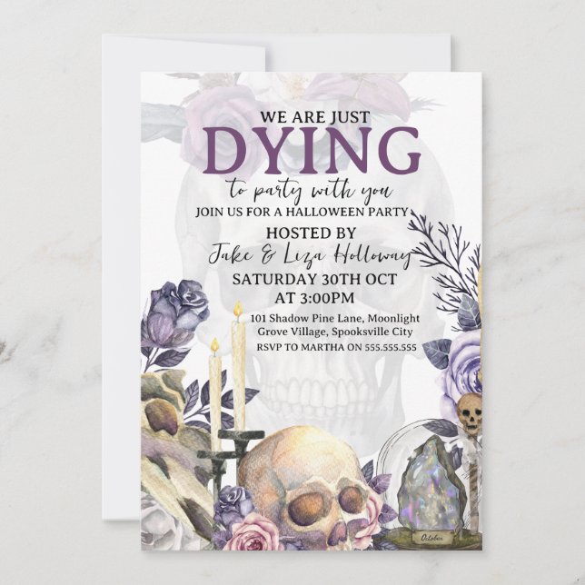 Convite de Festa de Halloween Vintage (Frente)