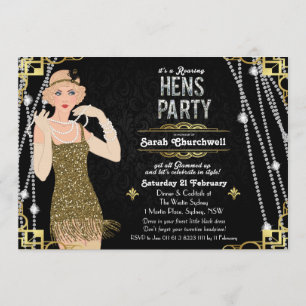 Convite de festa de Hens do Grande Gatsby Garota F